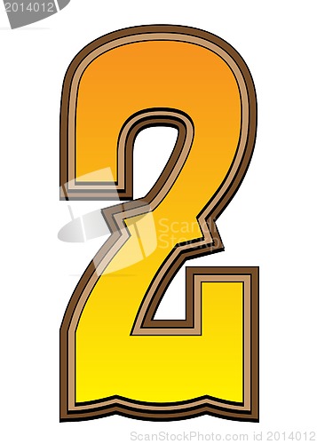 Image of Western alphabet number  - 2