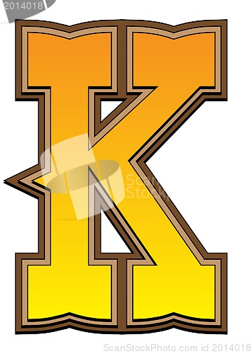 Image of Western alphabet letter - K