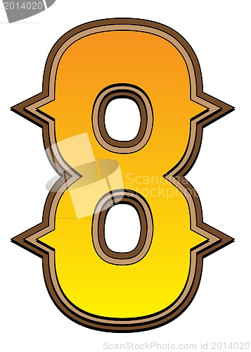 Image of Western alphabet number  - 8