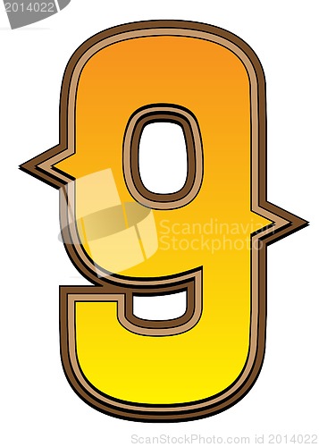 Image of Western alphabet number  - 9