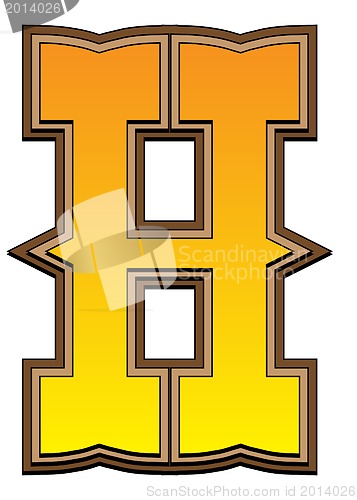 Image of Western alphabet letter - H