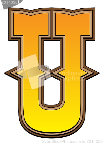 Image of Western alphabet letter - U