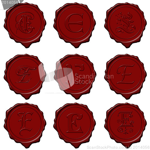 Image of Wax seal alphabet letters - E