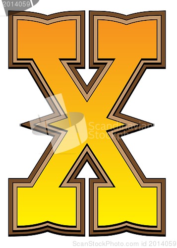 Image of Western alphabet letter - X