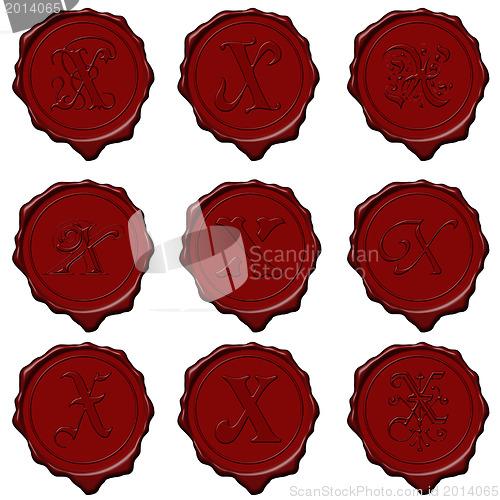 Image of Wax seal alphabet letters - X