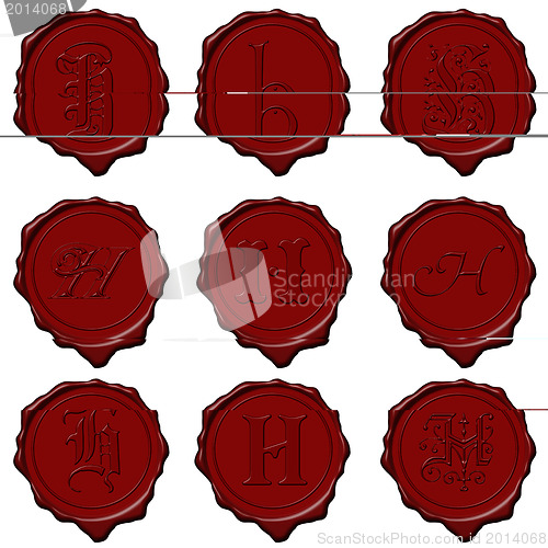Image of Wax seal alphabet letters - H