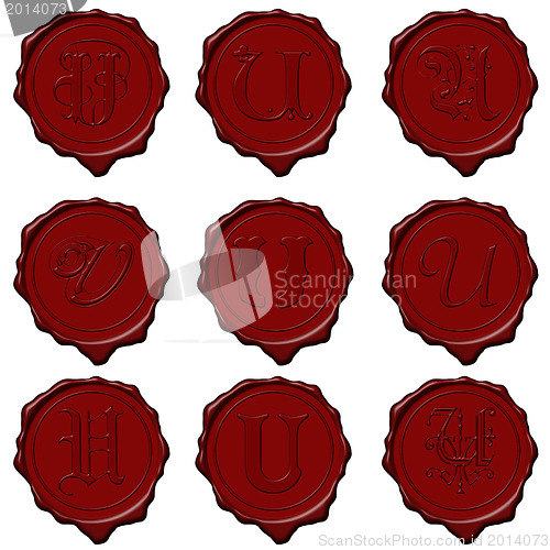 Image of Wax seal alphabet letters - U