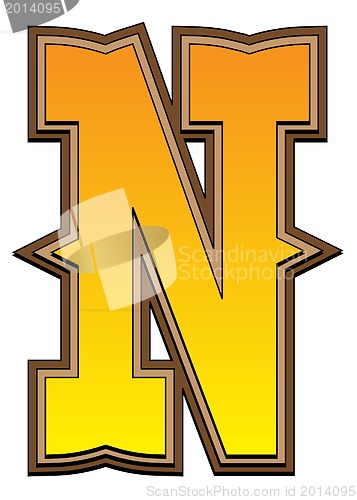 Image of Western alphabet letter - N