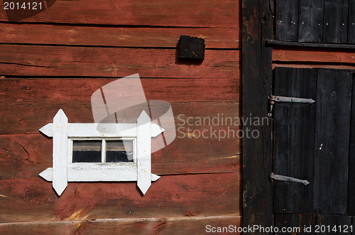 Image of Detail of old barn wall