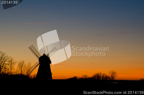 Image of Silhouette of windmill