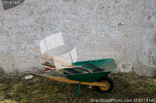 Image of Tools in a wheelbarrow