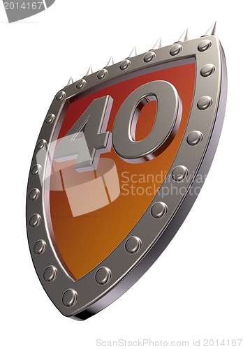 Image of number on metal shield