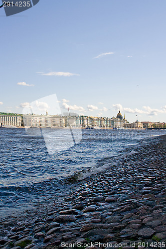 Image of embankment of the Neva river. View of the city of St. Petersburg. Russia.