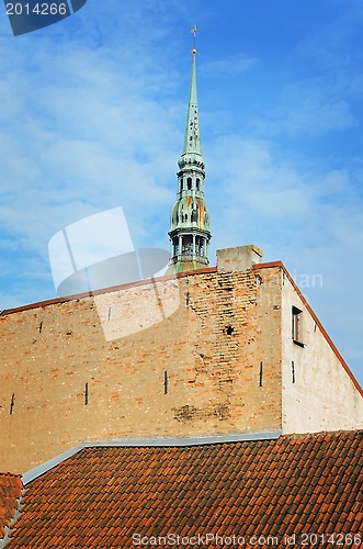 Image of Roof. Wall. Belfry. Sky