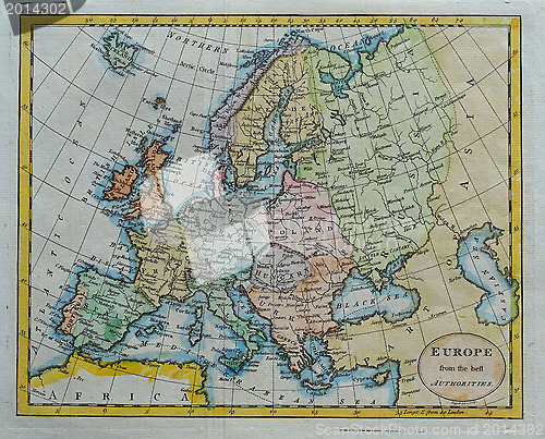 Image of original antique europe  map