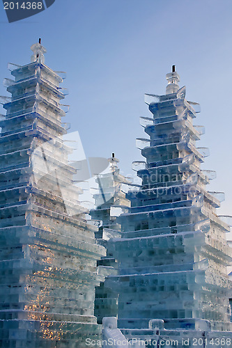 Image of Festival of snow and ice in winter park in Harbin. China