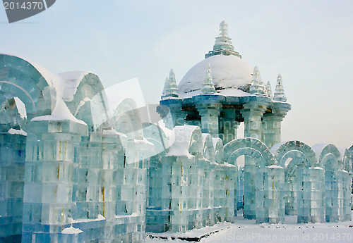 Image of Festival of snow and ice in winter park in Harbin. China