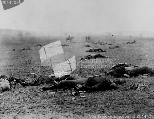 Image of Union and Confederate dead, Gettysburg Battlefield