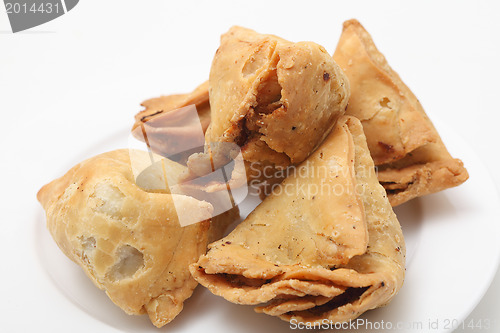 Image of Pile of vegetable samosas