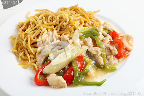 Image of Shredded chicken and noodles