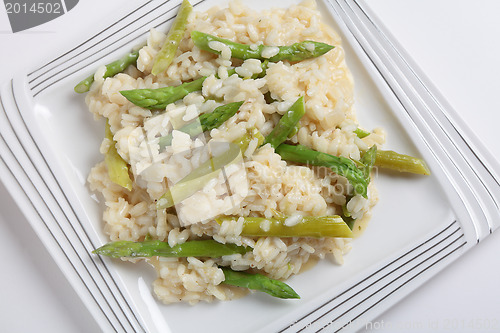 Image of Asparagus risotto from above