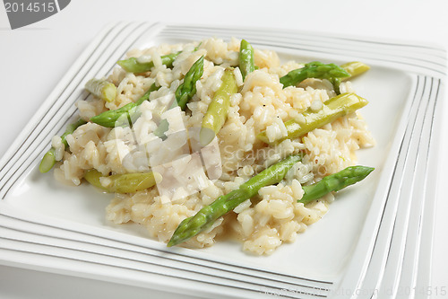 Image of Asparagus risotto plate