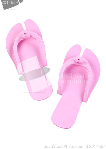 Image of pink beach shoes isolated on white