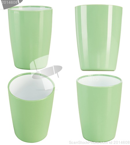 Image of green plastic glass for juice