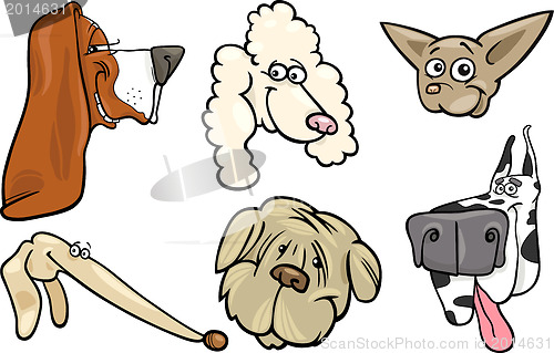 Image of Cartoon dogs heads set