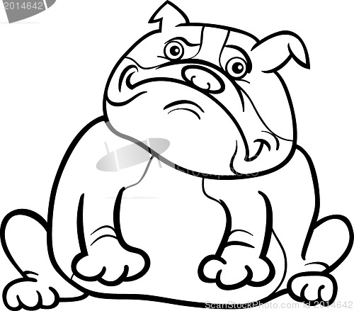 Image of english bulldog dog cartoon for coloring book