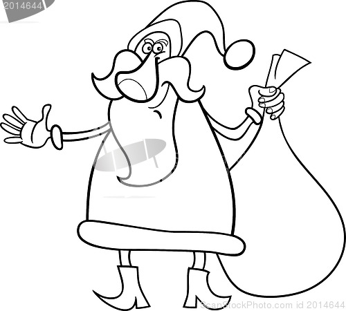 Image of santa claus cartoon for coloring book