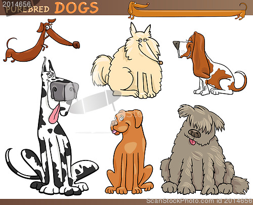 Image of Dog breeds cartoon set