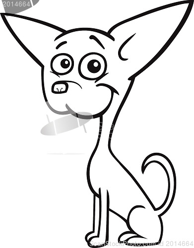 Image of Chihuahua dog cartoon for coloring book