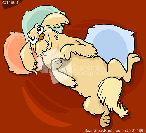 Image of happy fluffy dog cartoon illustration