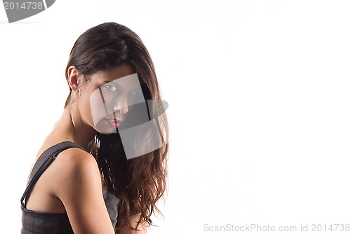 Image of Pretty young woman with beautiful hair