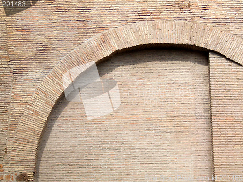 Image of Brick wall and arch in Rome