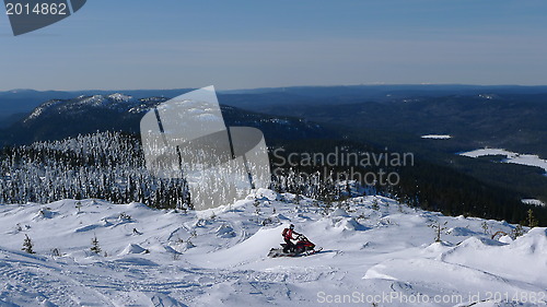 Image of snowmobiling in russian carelia