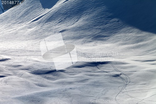 Image of Tracks on ski slope, off-piste