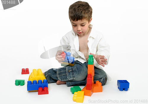 Image of Child with building blocks
