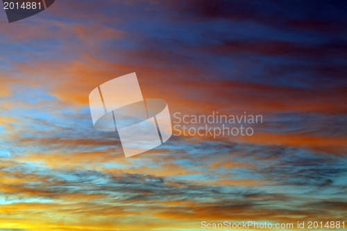 Image of Multicolor sunset over the sea