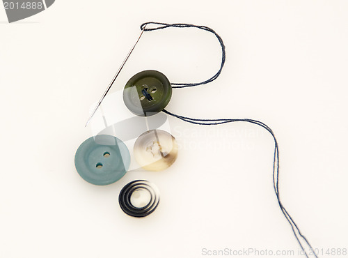 Image of Sew a button with a needle and thread