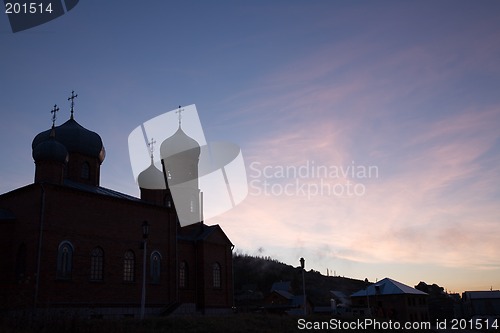 Image of Church sunset background
