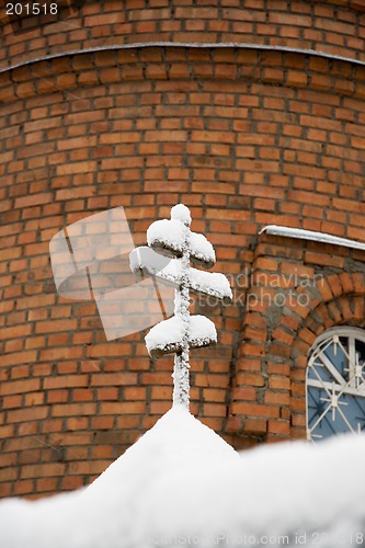 Image of Snow-covered cross