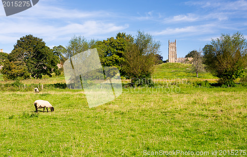 Image of Church St James across meadow in Chipping Campden