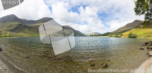 Image of View down length of Buttermere in Lake District