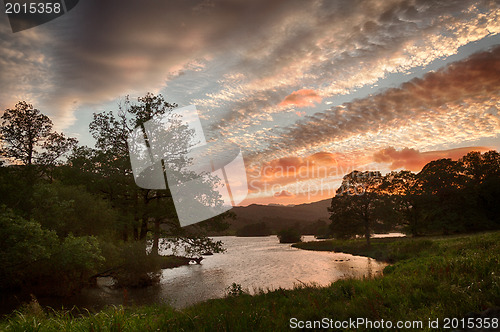 Image of Sunset over Rydal Water in Lake District
