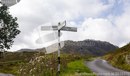 Image of Langdale sign in english lake district