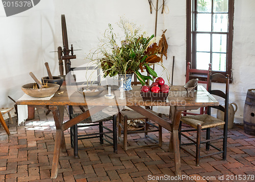 Image of Old fashioned colonial kitchen table