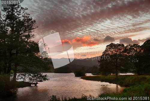 Image of Sunset over Rydal Water in Lake District