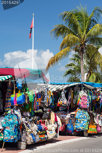 Image of Clothes stall in market in Marigot St Martin